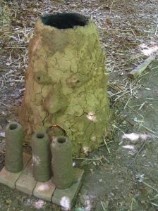 Ofen beim Trockenfeuern, Düsen vorne